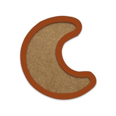 Imagem de Moldura Em Forma De Lua Para Amigurumi Em Mdf Colorido Cor:TERRACOTA;Tamanho:21,7x27,3 cm