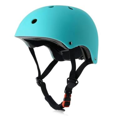 Imagem de OUWOR Capacete infantil de skate para meninos e meninas, leve ajustável, multiesportivo para bicicleta, patinete (aqua, pequeno)