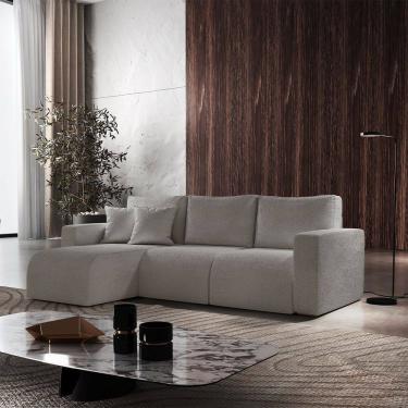 Imagem de Sofá Living de 90cm com Braço + 90cm sem Braço mais Chaise Lado Esquerdo Meu Sofá Online