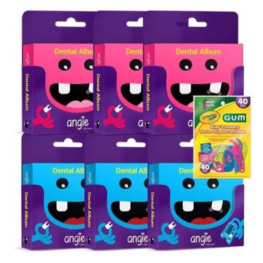Imagem de Album Dental Porta Dente De Leite Kit Com 6 E Fio Dental