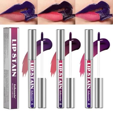 Imagem de Peel Off Lip Tint 3 cores destacáveis, delineador labial de longa duração, à prova d'água, fosco, brilho labial líquido pigmentado (conjunto com 3 cores)