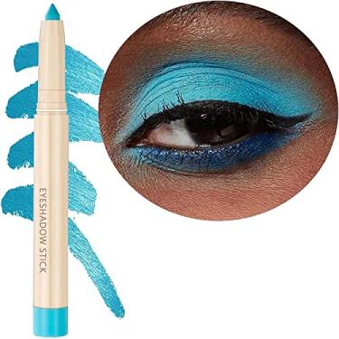 Imagem de SAUBZEAN Lápis de maquiagem azul para sombra, à prova d'água, hipoalergênico, de longa duração, marca-texto, creme fosco, paleta de primer com glitter, caneta delineadora brilhante