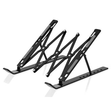 Imagem de Suporte para laptop Suporte para laptop de mesa, suporte ajustável para resfriamento de laptop, suporte dobrável para notebooks de até 17,3" Elevador para laptop(Preto)