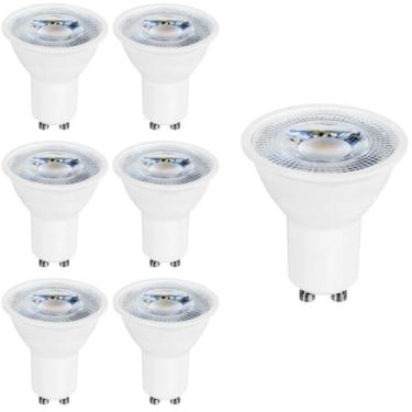 Imagem de Kit 7 Lâmpadas Led Dicróica Dimerizável Mr16 Gu10 6000k 7w 110V