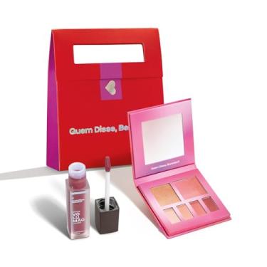 Imagem de Combo Presente: Paleta de Maquiagem Multifuncional Roselelê 7g + Batom Líquido 5,5ml + Sacola P