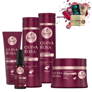 Imagem de Kit Haskell Quina Rosa Sh Cond Masc 300g Leave-in Serum