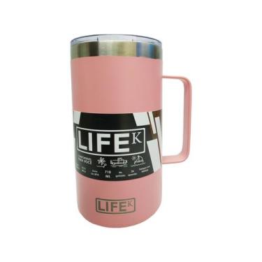 Imagem de Caneca Térmica Rosa 710ml Inox P/ Vinho Cerveja Café Sucos - Abrolhos 