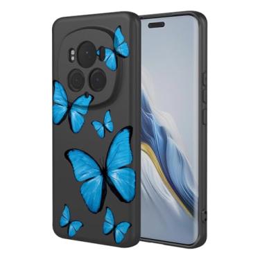 Imagem de KOARWVC Capa de telefone para Honor Magic6 Pro, BVL-AN16, BVL-N49, capa fofa com estampa de borboleta, fina, protetora, macia, amortecedora, capa de telefone para Honor Magic6 Pro, borboleta preta