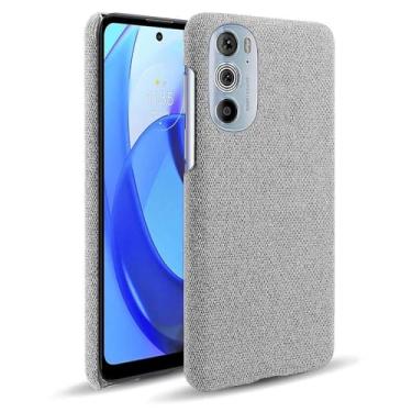 Imagem de Capa para MOTO EDGE 30 PRO,Capa desenhada em lona,Case Protetora Ultrafina com Empunhadura Macia,Design em Tecido Antichoque e Antiarranhões-Light gray