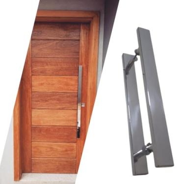 Imagem de Puxador Inox Para Porta Pivotante Madeira Vidro 100 Cm Polido
