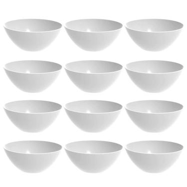 Imagem de Kit 12 Tigelas Pequenas Brancas Crippa Travessa Restaurante Buffet Salada Sobremesa