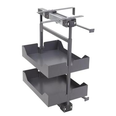 Imagem de Coluna Baixa Deslizante com 2 Bandejas Masutti Organize Aço Carbono Organizador de Cozinha Armário