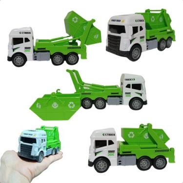 Imagem de Caminhão Miniatura Ecológico Reciclagem Coleta Lixo Fricção - TOP KIDS