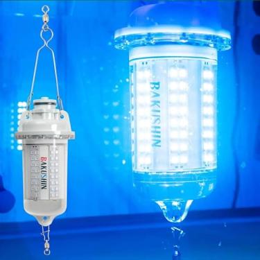 Imagem de FUNKS Luzes de Pesca LED Subaquática Recarregável Azul Submersível Alimentado por Bateria Noturna Bakushin Pro..