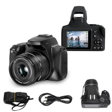 Imagem de Câmera digital profissional de 64 MP para fotografia, câmera vlogging 4K para YouTube com tela flip de 3 polegadas, zoom digital de 40x, câmera de foco automático para fotografia
