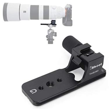 Imagem de iShoot Pé de substituição de colar de lente, anéis de montagem de tripé base para Sony FE 200-600 mm f/5.6-6.3 G OSS Lens SEL200600G, placa de liberação rápida de ajuste Arca integrada para cabeça