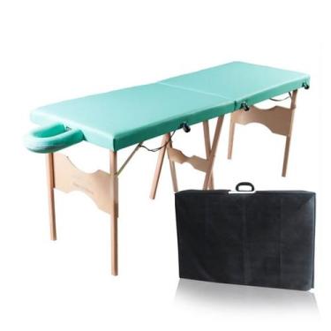 Imagem de Maca Portátil Madeira 200kg + Capa De Proteção - SANTA Fé MACAS, Verde