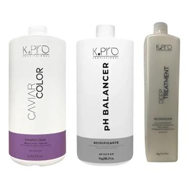 Imagem de Kit Shampoo+ Ph Balancer + Deep Reconstructor 1000ml Caviar Color - Kpro
