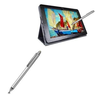 Imagem de Caneta Stylus para Simbans PicassoTab 10 (Caneta Stylus da BoxWave) - Caneta Stylus capacitiva DualTip DualTip, ponta de disco de fibra capacitiva Stylus para Simbans PicassoTab 10 - Prata metálica