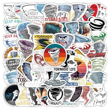Imagem de Tornado Stickers 60 Pcs Vinyl Cartoon Weather Sticker for Laptop Water Bottle Skateboard Computer Car Luggage Scrapbook Bike Helmet,Waterproof Funny Cool Storm Decals for Teens Adults Boys