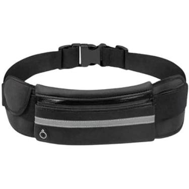 Imagem de Pochete Esportiva Slim Fitness Impermeável. Porta Celular e Garrafa, Faixa Reflexiva, Saída P Fone, 3 Bolsos, Ajustável até 120cm Ideal para Corrida, Caminhada, Bike, Academia. Compacta e Leve Unissex