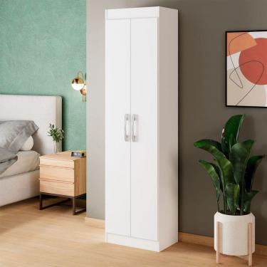 Imagem de Armário Multiuso Assis 2 Portas Multiuso 4 Prateleiras Branco - Pnr Móveis