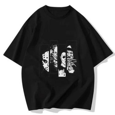 Imagem de Camiseta Personagens Clássicos de Terror Films Streetwear Masculina Ca
