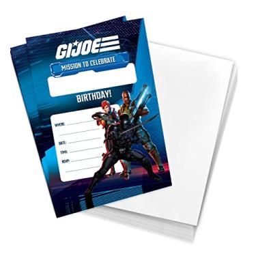 Imagem de Desert Cactus GI Joe Convites de Feliz Aniversário Convites Cartões 10 Contagem com Envelopes Meninos Meninas Festa Infantil (Estilo A)