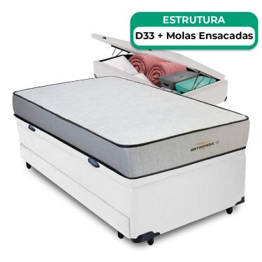 Imagem de Bicama Baú Solteiro E Colchão Orthopedic D33 Vstore 78x188x30