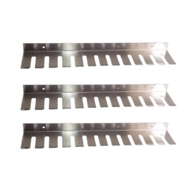 Imagem de Porta Espetos De Churrasco Suporte Churrasqueira Inox (Grande) Suporte de Parede + Kit Instalação Porta 12 Garfos(3 UND)