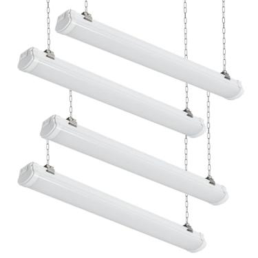 Imagem de be studied Luzes De Led 20 W Com 2 Pés, Conectáveis, Branco Quente, 5000 K, 2000 Lm, Para Garagens E Lojas, Luminária Trabalho Linear, Suspensa Ou Embutida Plugue, Etl, Pacote 4