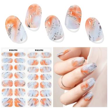 Imagem de DUKASOU Tiras De Gel Semi-Curadas Para Unhas, Dunhuang, 28 Peças, Estilo Chinês, Funcionam Com Qualquer Lâmpada Uv, Adesivos Novos Qualidade Salão, Incluem Almofadas Preparação, Lixa E Palito Madeir