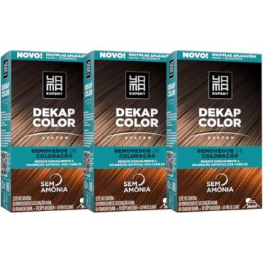 Imagem de Kit 3 DekapColor Yama Removedor De Coloração Capilar Cabelo Profissional Sem Amonia 300ml
