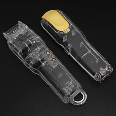 Imagem de Anrom Capa Transparente Para Máquina De Cortar Cabelo, Protetora Reposição Faça Você Mesmo Wahl 5 Star Magic Clip # 8148/8591, Parte Superior/Traseira (Dourada)