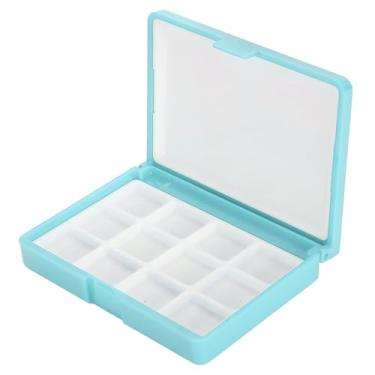Imagem de Caixa de Aquarela Vazia Compacta, Caixa de Paletas de Armazenamento de Tinta Portátil Portátil para Acrílicos, Aquarela, Batons Com Design Dividido, Caixa de Pigmento (Blue 12 grades)