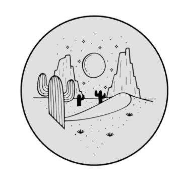 Imagem de Adesivo Decorativo Circular de Parede, Tema Deserto, 20 cm, Vários Modelos (396, Papel Transparente, 20CM)