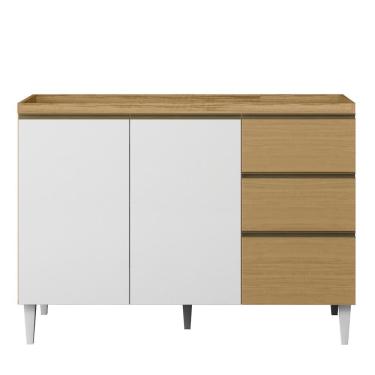 Imagem de Balcão De Cozinha Sophia Clara 120cm Atacama-branco Tx Sem Tampo - Aramóveis Atacama-branco Tx