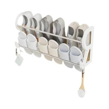 Imagem de Prateleira De Sapatos De Parede Para Banheiro, Suporte Para Chinelos, 