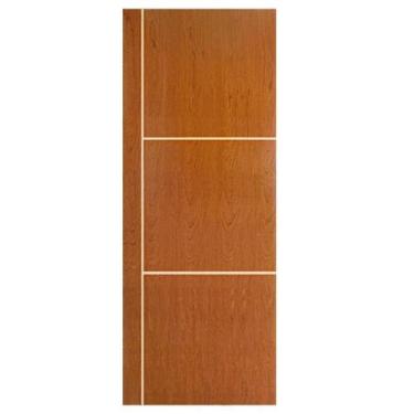 Imagem de Kit Porta Madeira Frisada 4000  - 70x210 + Trilho Correr 1,40 Natural 