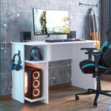 Imagem de Mesa p/ escritório e gamer branco/branco (3875.5) - Mobiliar Home Shop