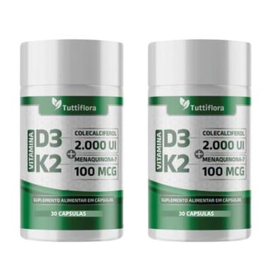 Imagem de Kit 2x Vitamina D3 + K2 30 Cápsulas de 375mg Tuttiflora