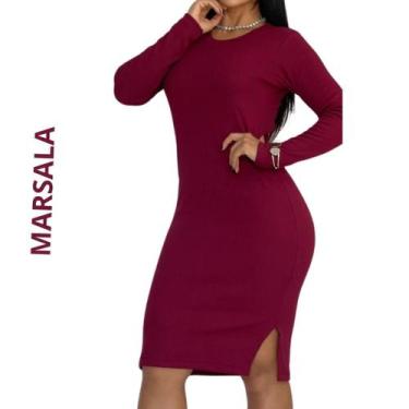Imagem de Vestido T-shirt Feminino Canelado Manga Longa - Regata - Alça e curto 
