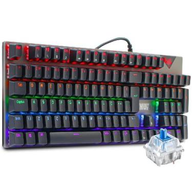 Imagem de Teclado Gamer Mecânico Rgb Led Abnt2 Switch Blue Antighosting Usb 24 E