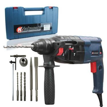 Imagem de Furadeira De Impacto Martelete Rotativo 1200w Com Maleta Gold - Nakasa