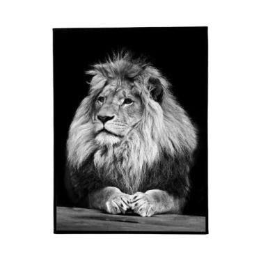 Imagem de Preto Branco Rei Leão Animal Cartaz Auto-adesivo À Prova Dwaterproof Á