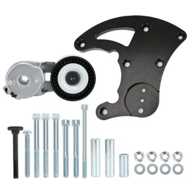 Imagem de LS Swap R4 Kit de suporte de montagem alta para compressor CA com tensor de correia para Chevrolet GMC SUV Truck Vortec Engines LS1 LS2 LS3