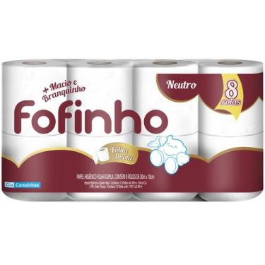 Imagem de Papel Higiênico Fofinho Folha Dupla 30 Mts Neutro 8 Rolos