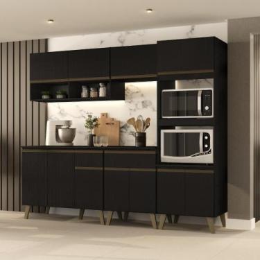 Imagem de Armário de Cozinha Completa Atlanta Studio Preto Touch - Carraro