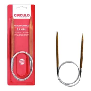 Imagem de Agulha Circular para Tricô Bambu e Aço Círculo 80cm - Escolha seu Tamanho Tamanho Bambu Leve Cabo de Aço Inoxidável Esta Ferramenta É Indispensável Para Criar Peças Com Acabamento Impecável E Sem Emendas (10mm)