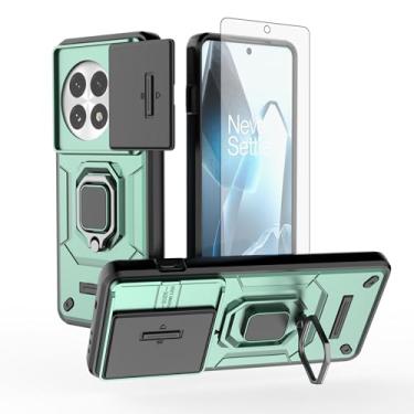 Imagem de Asuwish Capa de telefone para OnePlus 13 5G com capa de câmera deslizante de vidro temperado protetor de tela suporte suporte robusto fino protetor de grau militar híbrido celular One+ 1plus13 2025